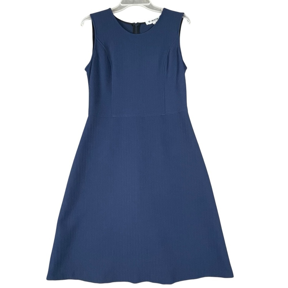 Of/Mercer Navy Blue Stretch Sheath Sleeveless Career Classic Mature Dress Sz 8
